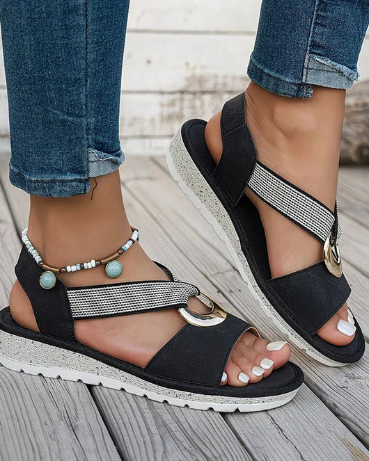 Elisabeth | Damen Orthopädische Komfort-Sandalen mit Metallschnalle Fußgewölbestütze