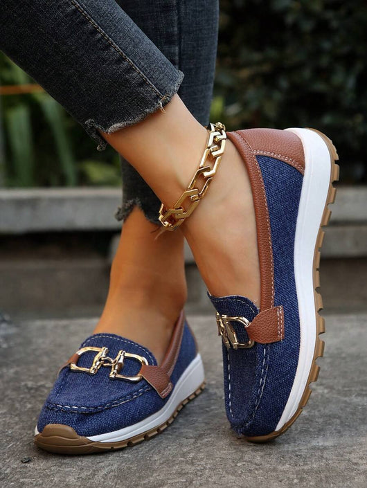 Leonie | Damen Orthopädische Rutschfeste Slipper mit Golddetail