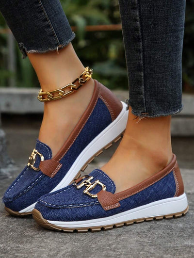 Leonie | Damen Orthopädische Rutschfeste Slipper mit Golddetail