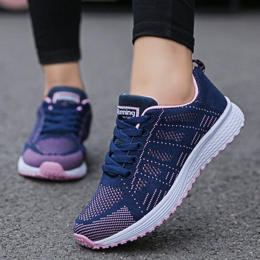 Leonie | Damen Orthopädische Schnürsenkel-Sneaker Atmungsaktives Strickobermaterial