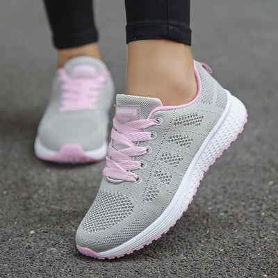 Leonie | Damen Orthopädische Schnürsenkel-Sneaker Atmungsaktives Strickobermaterial