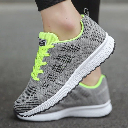 Leonie | Damen Orthopädische Schnürsenkel-Sneaker Atmungsaktives Strickobermaterial