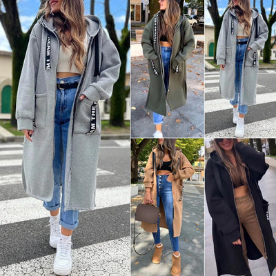 Marlene | Damen Oversized Hoodie Women Coat Langer Kapuzenmantel