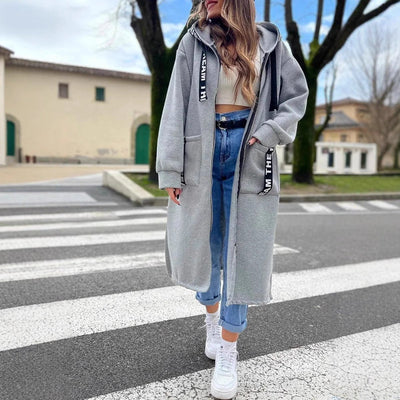 Marlene | Damen Oversized Hoodie Women Coat Langer Kapuzenmantel