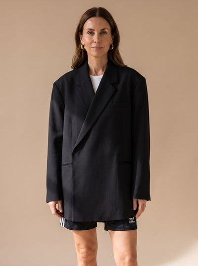 Elfriede | Damen Oversized Longblazer mit Reverskragen und Knopfdetails
