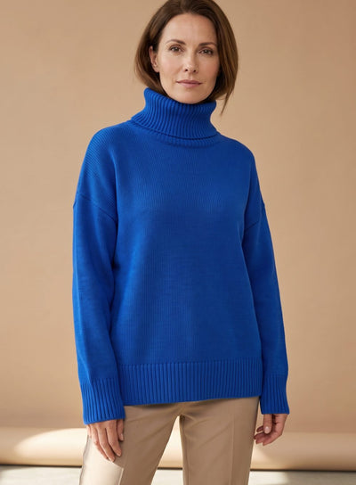 Clara | Damen Oversized Rollkragen Strickpullover Langarm