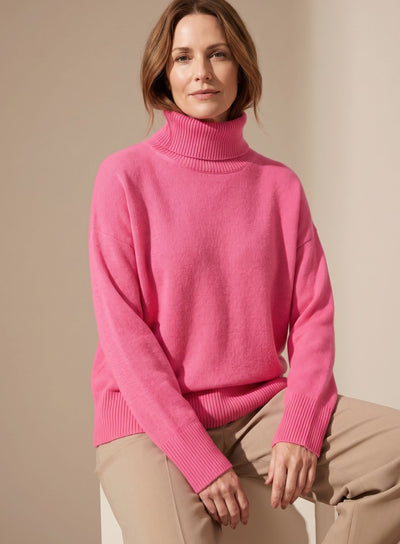 Clara | Damen Oversized Rollkragen Strickpullover Langarm
