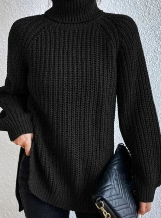 Clara | Damen Oversized Rollkragen Strickpullover mit lockerem Schnitt