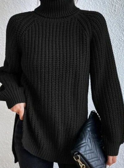 Clara | Damen Oversized Rollkragen Strickpullover mit lockerem Schnitt