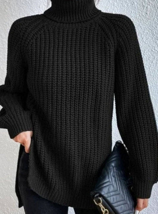 Clara | Damen Oversized Rollkragen Strickpullover mit lockerem Schnitt
