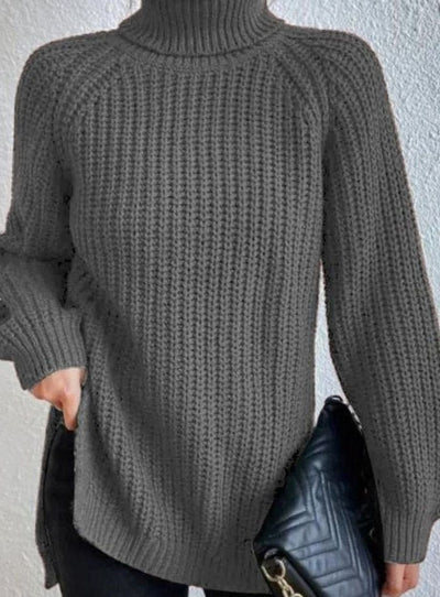 Clara | Damen Oversized Rollkragen Strickpullover mit lockerem Schnitt