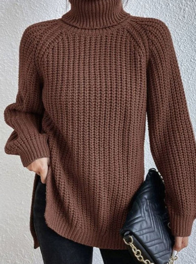 Clara | Damen Oversized Rollkragen Strickpullover mit lockerem Schnitt