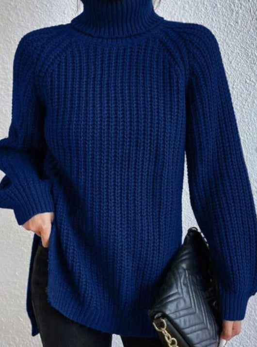 Clara | Damen Oversized Rollkragen Strickpullover mit lockerem Schnitt