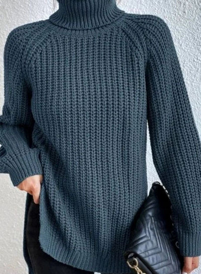 Clara | Damen Oversized Rollkragen Strickpullover mit lockerem Schnitt