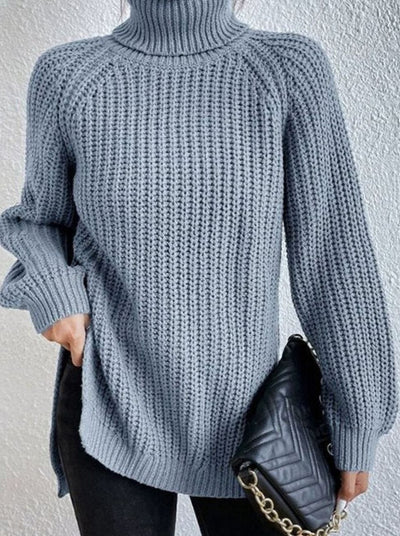 Clara | Damen Oversized Rollkragen Strickpullover mit lockerem Schnitt