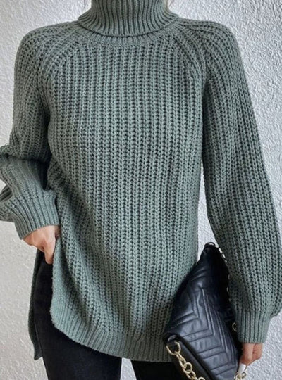 Clara | Damen Oversized Rollkragen Strickpullover mit lockerem Schnitt