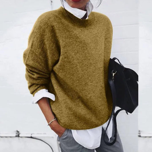 Annika | Damen Oversized Rundhals Kaschmir-Blend Pullover Sweater
