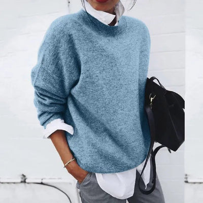 Annika | Damen Oversized Rundhals Kaschmir-Blend Pullover Sweater