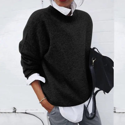 Annika | Damen Oversized Rundhals Kaschmir-Blend Pullover Sweater