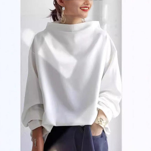 Mia | Damen Oversized Strickpullover mit Hochkragen und weitem Schnitt