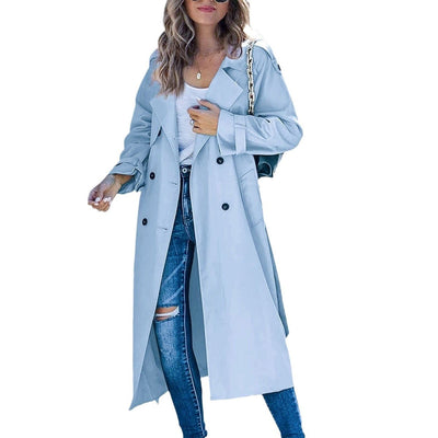 Sophie | Damen Oversized Trench Coat mit Bindegürtel Doppelreiher