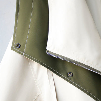 Hannah | Damen Oversized Trench Coat Wasserdichter Kurzmantel mit Doppelkragen
