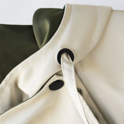 Hannah | Damen Oversized Trench Coat Wasserdichter Kurzmantel mit Doppelkragen