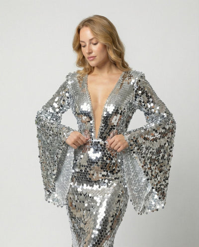 Lena | Damen Pailletten Partykleid Abendkleid glitzernd festlich