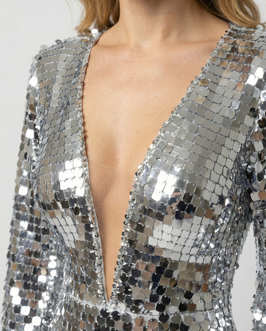 Lena | Damen Pailletten Partykleid Abendkleid glitzernd festlich