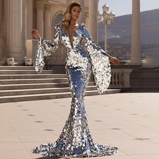 Lena | Damen Pailletten Partykleid Abendkleid glitzernd festlich