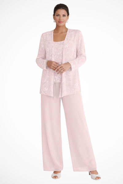 Elfriede | Damen Pailletten Wide-Leg Dreiteiler-Set Festliche Anzughose
