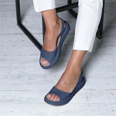 Elisabeth | Damen Peep-Toe Slingback Comfortable Sandals flache Sommersandalen