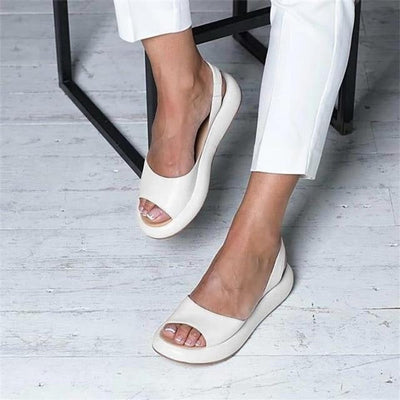 Elisabeth | Damen Peep-Toe Slingback Comfortable Sandals flache Sommersandalen
