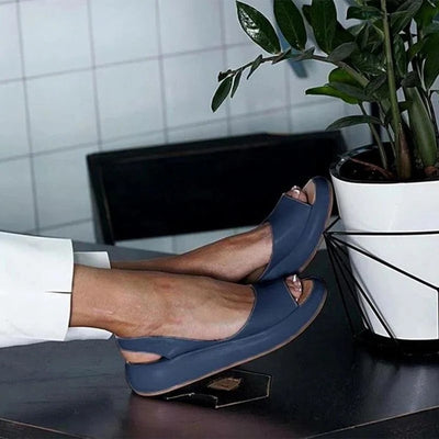 Elisabeth | Damen Peep-Toe Slingback Comfortable Sandals flache Sommersandalen