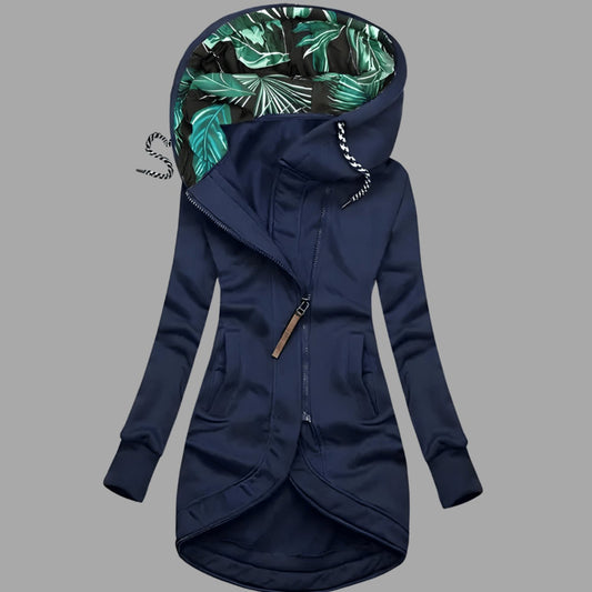 Charlotte | Damen Robuste Winter-Shelljacke mit Kapuze Reißverschluss Lang