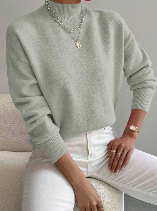 Marlene | Damen Rollkragen Strickpullover mit Rippenmuster Weicher Winterpullover