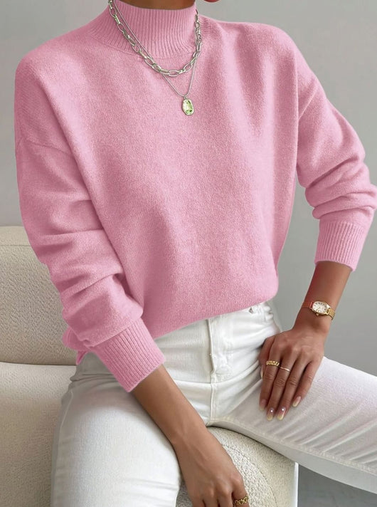 Marlene | Damen Rollkragen Strickpullover mit Rippenmuster Weicher Winterpullover