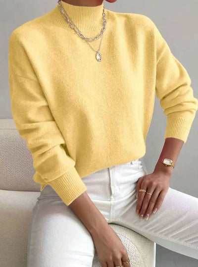 Marlene | Damen Rollkragen Strickpullover mit Rippenmuster Weicher Winterpullover