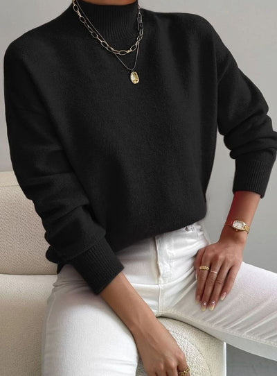 Marlene | Damen Rollkragen Strickpullover mit Rippenmuster Weicher Winterpullover