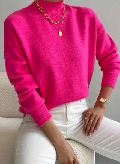 Marlene | Damen Rollkragen Strickpullover mit Rippenmuster Weicher Winterpullover