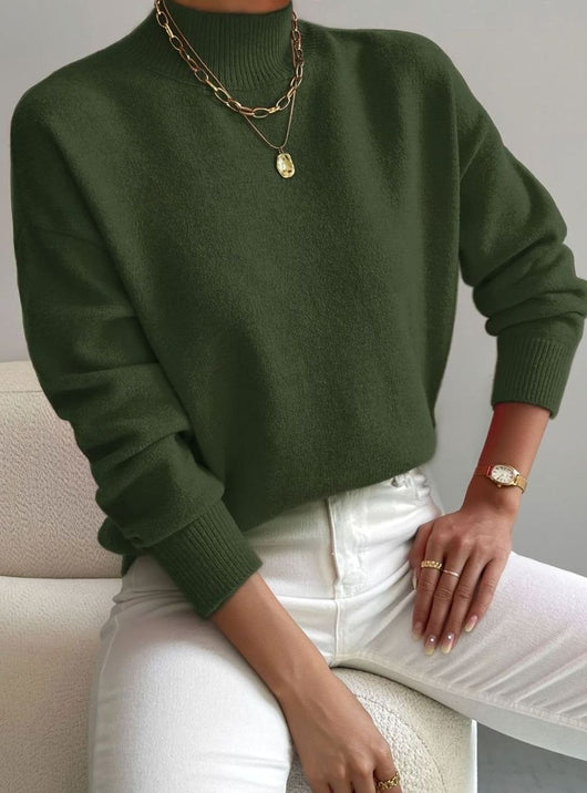 Marlene | Damen Rollkragen Strickpullover mit Rippenmuster Weicher Winterpullover