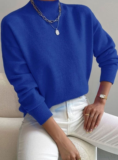 Marlene | Damen Rollkragen Strickpullover mit Rippenmuster Weicher Winterpullover