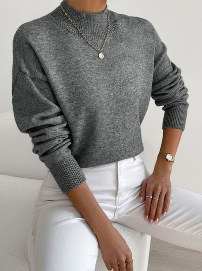 Marlene | Damen Rollkragen Strickpullover mit Rippenmuster Weicher Winterpullover