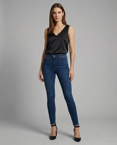 Greta | Damen Satin Camisole V-Ausschnitt Träger-Top