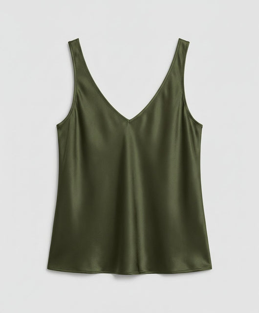 Greta | Damen Satin Camisole V-Ausschnitt Träger-Top