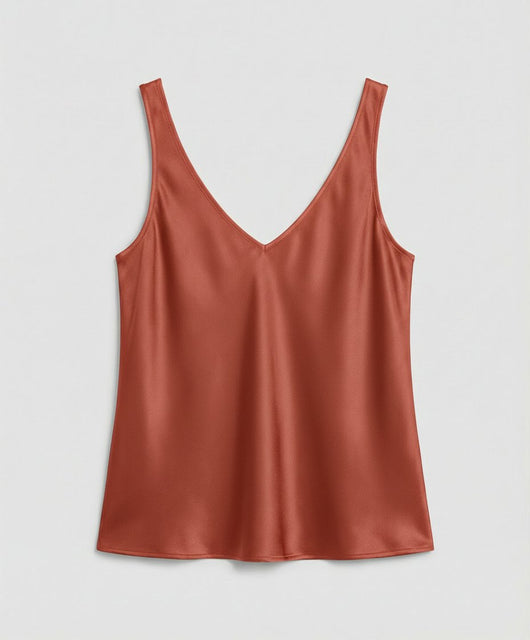 Greta | Damen Satin Camisole V-Ausschnitt Träger-Top