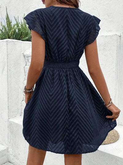 Elisabeth | Damen Sommerkleid V-Ausschnitt Spitzendetail Kurzarm