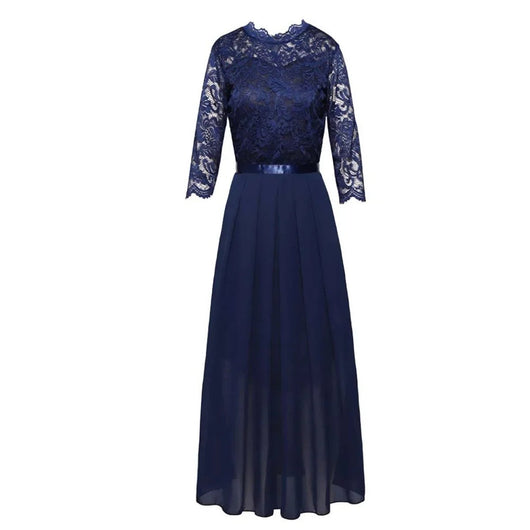 Katharina | Damen Spitzen Chiffon Abendkleid Elegant Formal Dress Maxi