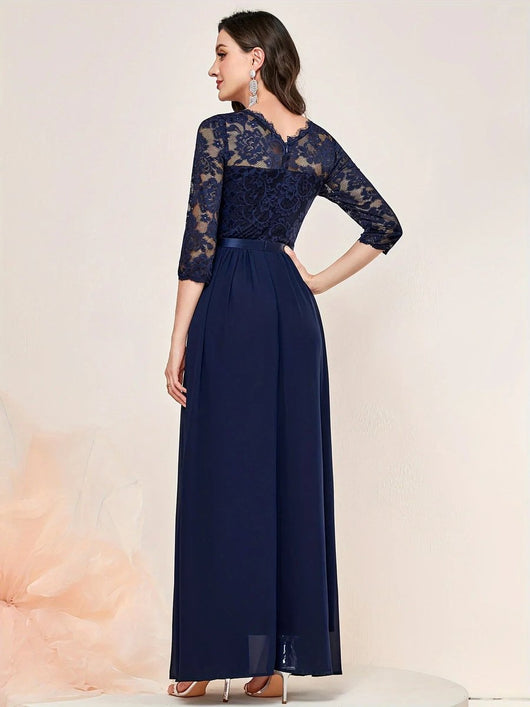 Katharina | Damen Spitzen Chiffon Abendkleid Elegant Formal Dress Maxi