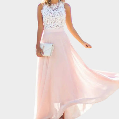 Nora | Damen Spitzen Cocktailkleid Chiffon Maxi Abendkleid
